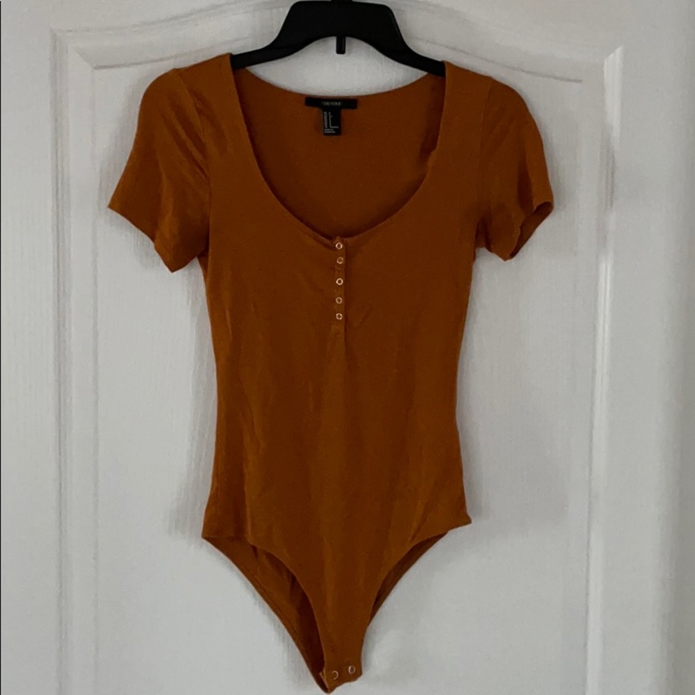 Small Orange short sleeve body suit